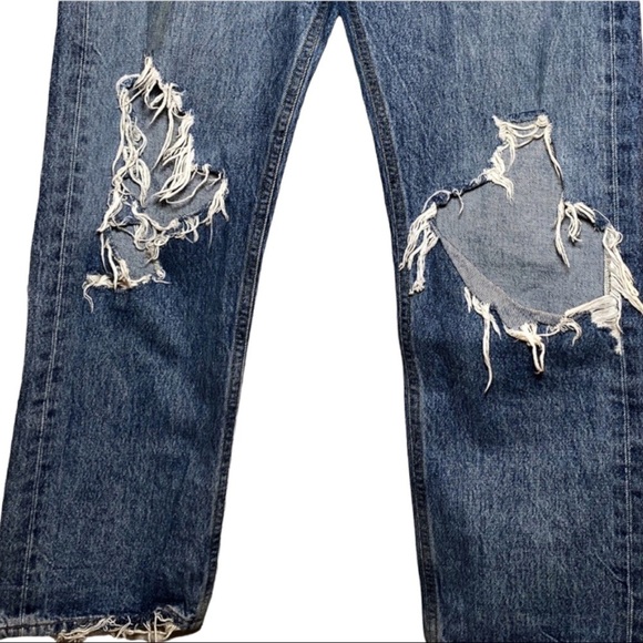 AGOLDE 90s Jean Distressed High Rise Relaxed Buttonfly, Size 28 - Picture 5 of 12